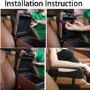Car Armrest Cushion,EGBANG Auto Center Console Armrest Pillow, Memory Foam Auto Armrest Console with Phone Holder Storage Pockets Universal Fit for Most Car (Black)
