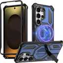 for Samsung Galaxy S26 Ultra Case with Front Frames & Adjustable Kickstand, Magnetic Rugged Shockproof Bumper Cases Heavy-Duty Magnetic Protective Cover (2026), (Blue)