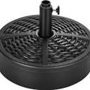 FLAME&SHADE Patio Umbrella Base Stand - 60 lbs 17.3" Fillable Outdoor Umbrella Base, Water Filled Heavy Duty Base for Table Market Umbrella Holder, Garden, Backyard, Pool, Beach(Black)