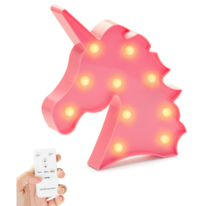Pink Unicorn Marquee Battery Operated Light - 10" (1 Pc.) - Perfect for Unicorn-Themed Birthday Parties, Kids' Rooms, and More
