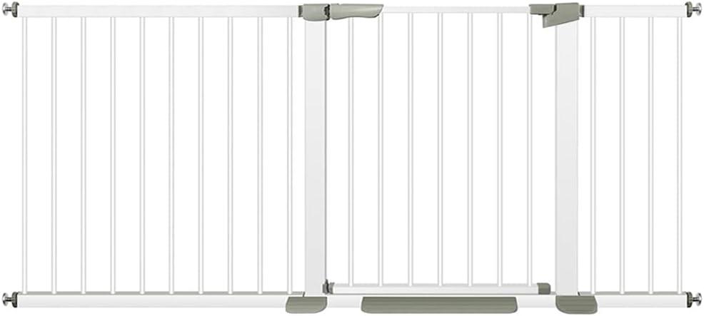 Adjustable Baby Gates for Doorways Stairs and House, Auto Close Safty Gates, Extra Tall and Wide Child Gate, Tall White Pet Gate, Metal Baby Gate Dog Gate, Pressure Mount. (68.5-71in in width)
