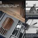 SYOKAMI 2026 Upgrade Knife Set 7 Piece Japanese Style Kitchen Knife Set With Foldable Magnetic Acacia Wood Block Sharp High Carbon Stainless Steel Chef Knives Set with Anti-slip Handle, Gift for Mom