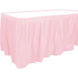 Party Dimensions Plastic Table Skirt, 29-Inches by 14-Feet - Light Pink - 1 Pack