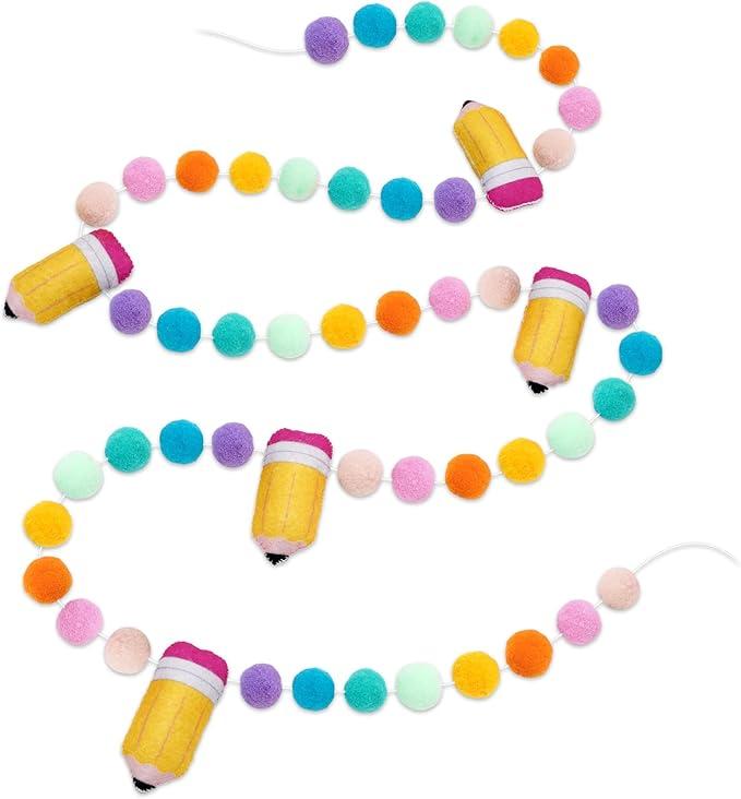 AnyDesign 8.2Ft Back to School Felt Ball Banner Colorful 3D Pencil Pom Pom Garland Welcome Back to School PreAssembled Bunting Banner for First Day of School Classroom Decorations AnyDesign 8.2Ft Back to School Felt Ball Banner Colorful 3D Pencil Pom Pom Garland Welcome Back to School PreAssembled Bunting Banner for First Day of School Classroom Decorations