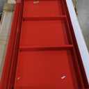 K Tool International 75111 60" x 34" Heavy Duty Work Table for Garages, Repair Shops and DIY, 1200 lb., 31" Height, Raised Edges, Bottom Shelf, Leveling Feet, 13 Gauge Steel, Powder Coated Finish, Red