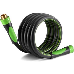 WORKPRO 5/8 IN x 10 FT Garden Hose, Heavy Duty, Flexible, Lightweight Water Hose with Bi-Material 360 Rotation Handle, 3/4" GHT Solid Brass Fittings, for Outdoor, Lawn, Garden & Yard, Car Wash