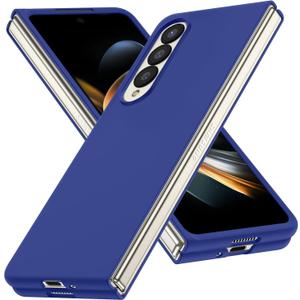 for Galaxy Z Fold 4 Case, Matte PC Case for Women Men Girls Boys Drop Protection Shockproof Slim Thin Cute Cover for Galaxy Z Fold 4, Blue 10.70