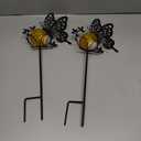 Ptxbeemyd Butterfly Solar Lights Outdoor Decorations, 2 Pack Metal Iron Solar Stake Lights for Yard, Garden, Lawn Decor
