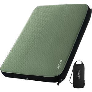 Acacia 4" Thick Self Inflating Sleeping Pad with Foam, Innovative Y-Shaped Telescopic Structure, Ultraportable Camping Air Mattress with Pump Sack, Easy Roll Up Sleep Bed for Travel Tent Car, Queen