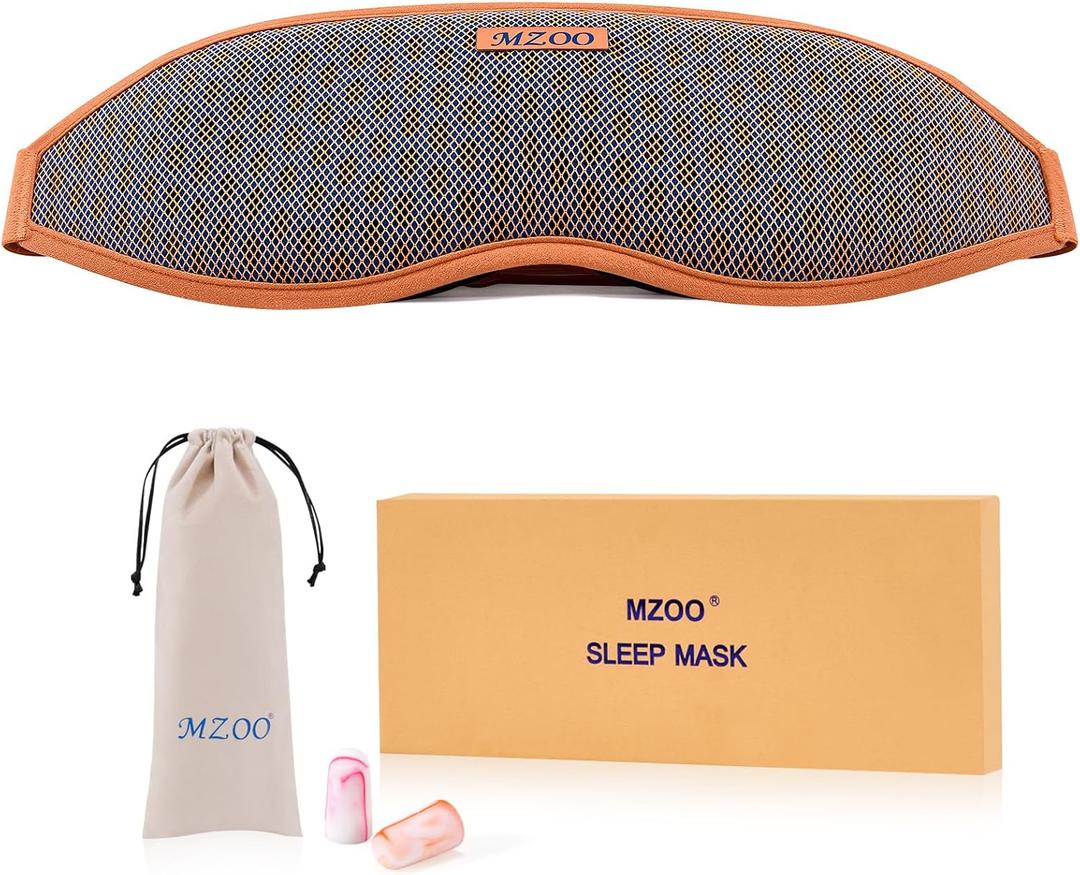 MZOO Pro Breathable Sleep Mask - Complete Blackout Sleeping Eye Mask for Side Sleeper, 3D Zero Pressure & Eyelash Friendly Night Blindfold Eye Covers, Travel Essentials & Birthday Gifts for Women Men