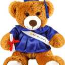 Graduation Bear 2025 with Gown Cap Tassel 14 Royal Blue Graduation Stuffed Animal Plush Bear Toy for Class of 2025 Prek Preschool Kindergarten High School College Graduate Gift