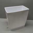 iDesign,Plastic Spa Rectangular Trash, Waste Basket Garbage Can for Bathroom, Bedroom, Home Office, Dorm, College, 2.5 Gallon, White
