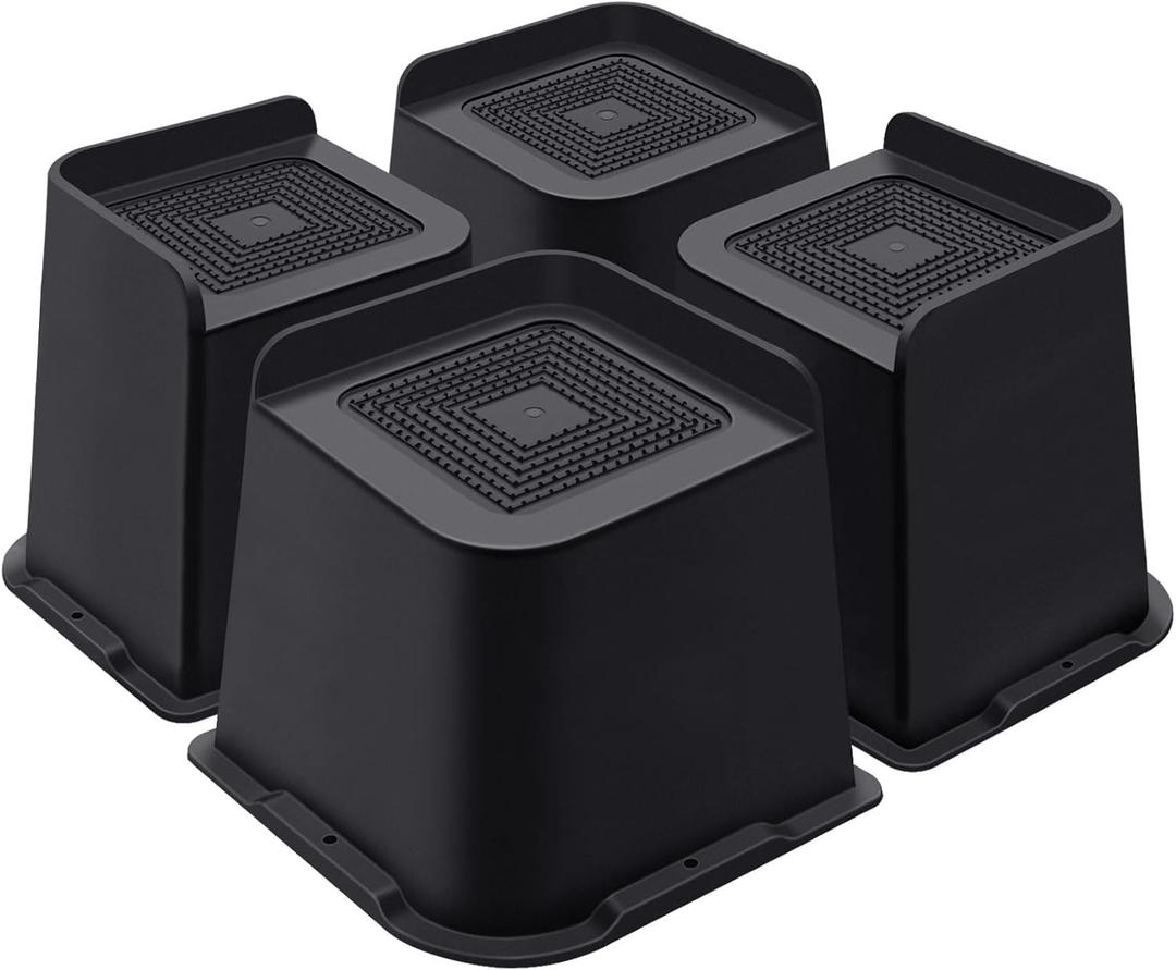 Bed Risers 5 Inch Heavy Duty, Furniture Risers for Bed Desk Table Sofa Couch Oversized Bed Lifts Risers, Support up to 5000 Lbs (4 Pack Black)