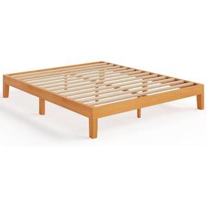 12-Inch Solid Wood Platform Bed | Wooden Slats, No Box Spring Needed, Easy Assembly | King