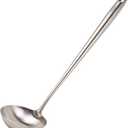 MARTE 16 Soup Ladle, 304 Stainless Steel Deep Ladle Spoon, [Rustproof, Integral Forming, Heat-Resistant] Metal Cooking Spoon,High-Grade Kitchen Tool for Service-Ergonomic Long Handle-Dishwasher Safe