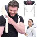 ONERVA™ Large Portable Neck Massager with Shiatsu Heat for Neck, Gray 