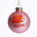 DN DECONATION 12Pcs Valentines Day Ball Ornaments, Pink Red Glass Ball Ornament with Rose Heart Love for Valentine's Tree Decor Wedding Party Supplies Hanging Baubles Decoration