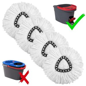 4-Pack Mop Replacement Heads for Ocedar Mop Replace Head EasyWrin Spin Mop Heads Replacements, Easy Cleaning Mop Head Replacement