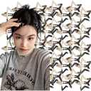 Pack of 8 Lamdo Star Snap Hair Clips Silver Y2K 2000s 10 Pieces Girls Barrettes Hairclips Headpieces Non Slip Metal Stars Accessories for Women (silver) (10pcs) (50pcs)