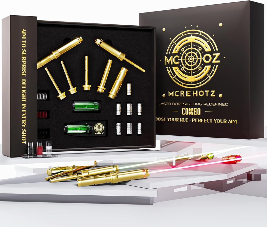 Dual Red/Green Laser Bore Sighter 3.0 | fits 9mm/223/5.56mm/308/30-30/30-06/7.62x39/22LR/45ACP/243/.25/.177 | Quick Zeroing for Rifles & Pistols | Tactical Enthusiast Gift