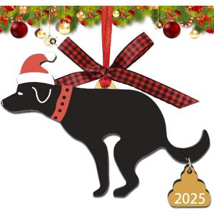 2025 Funny Christmas Ornaments, Labrador Dog Wooden Hanging Decor for Christmas Tree Decoration, Funny Christmas Dog Hanging Craft Holiday Party Supplies