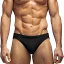 MIZOK Mens Solid Swim Brief Low Rise Swimsuit Surf Swimming Briefs, XL