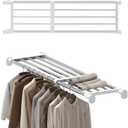 Hershii Expandable Shelf Rod Closet System Heavy Duty Clothes Hanger Adjustable DIY Storage Organizer Shoe Rack