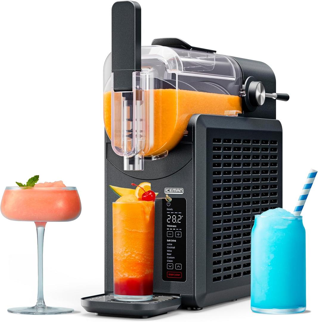 Iceman by Chefman Slush-Ease 68oz Slushie Machine, 48oz Liquid Capacity Frozen Drink Maker & Slushy Machine with 5 Presets and LED Display, Perfect for Frozen Margaritas, Frappes, Smoothies & Shakes (EXP 08/15/26)