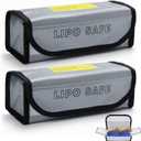2PCS Lipo Battery Safe Bag, Fireproof Protection, Explosion-Proof, Battery Safety Guard Case, Charge Protection Bag, 18.5 x 7.5 x 6 cm