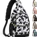 Capolo Sling Bag for Women Men Waterproof Crossbody Bags for Women Trendy Casual Fanny Pack with Convertible Shoulder Strap Chest Bag for Travel Hiking(Cow Print, Large)