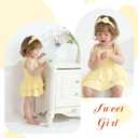 YOUNGER TREE Baby Girl Clothes Infant Summer Romper Dress Sleeveless Bodysuit Jumpsuit with Headband Toddler Outfits (Yellow, S) 3-5M