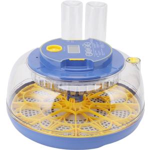 Incubators for Hatching Eggs, 10 Egg Capacity Automatic Egg Turner, Temperature and Humidity Control, 360 Clear View, Hatching Chicken Duck Quail Bird (Blue) (US Plug, #211)