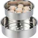 2pcs Stainless Steel Basket Round Steam Holder Tray Rack,7.28"+8.27"Steam Basket For Rice Cooker