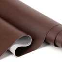 Faux Leather Fabric Smooth Solid 54" x 36" Soft Leather Material Sheets for Upholstery Crafts, DIY Sewings, DIY Upholstery Boat Car Sofa (Dark Brown)