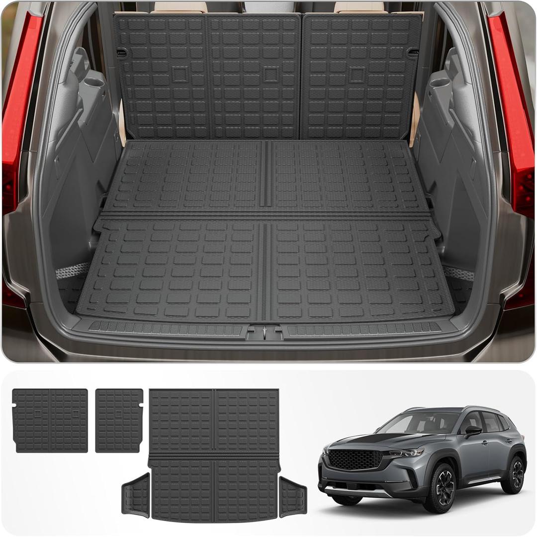 Cargo Mat Compatible with 2023 2024 2025 Mazda CX50 Trunk Mat Trunk Liner Cargo Liner TPE All Weather Back Seat Cover Protector 2024 CX-50 Accessories (Trunk Mat+Backrest Mats)