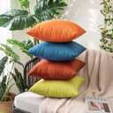 MIULEE Pack of 2 Decorative Outdoor Solid Waterproof Throw Pillow Covers Faux Linen Garden Farmhouse Cushion Cases for Summer Patio Tent Balcony Couch Sofa 16x16 Inch Burnt Orange