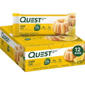 Quest Nutrition Lemon Cake Protein Bars, High Protein, Low Carb, Gluten Free, Keto Friendly, 12 Count (Pack of 1), BBD: 12/29/26