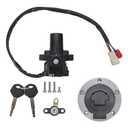 Fuel Gas Cap Ignition Switch Seat Lock W/Key Set for Yamaha R6 Accessories 2004-2015, for Yamaha R1 Accessories 1998-2003,Ignition Switch Lock & Fuel Gas Cap Key Set