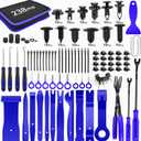 GOOACC 238Pcs Trim Removal Tool, Auto Push Pin Bumper Retainer Clip Set Fastener Terminal Remover Tool Adhesive Cable Clips Pry Kit Car Panel Radio Removal Auto Clip Pliers