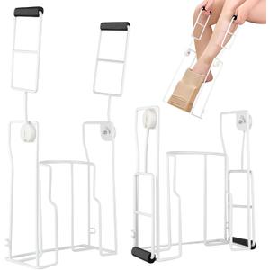 Upgraded Large Compression Sock Aid Device with Extended Handle, Compression Sock Donner Helper with Adjustable Angle, Suitable for Seniors & Cannot Bend & Arthritis & Recovering from Surgery