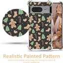 Christmas Phone Case for Google Pixel 8 - Clear Transparent Soft TPU Protective Cover with Xmas Gingerbread Man Pattern, Shockproof Cute Case for Boys Girls (6.2 Inch)