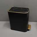 TIPGO Small Bathroom Trash Can with Lid Soft Close, Step Pedal, 5 Liter / 1.3 Gallon Stainless Steel Trash Bin, Slim Garbage Cans for Toilet, Office, Bedroom (Black)