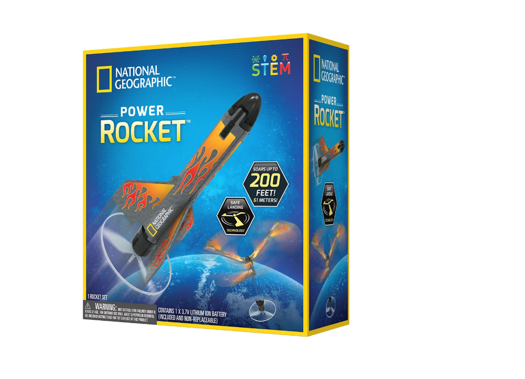 NATIONAL GEOGRAPHIC Rocket Launcher - Motorized Air Rocket Toy, Launch up to 200 ft, Outdoor Toys & Model Rockets, Gifts for Kids Ages 8-12, Space Toys