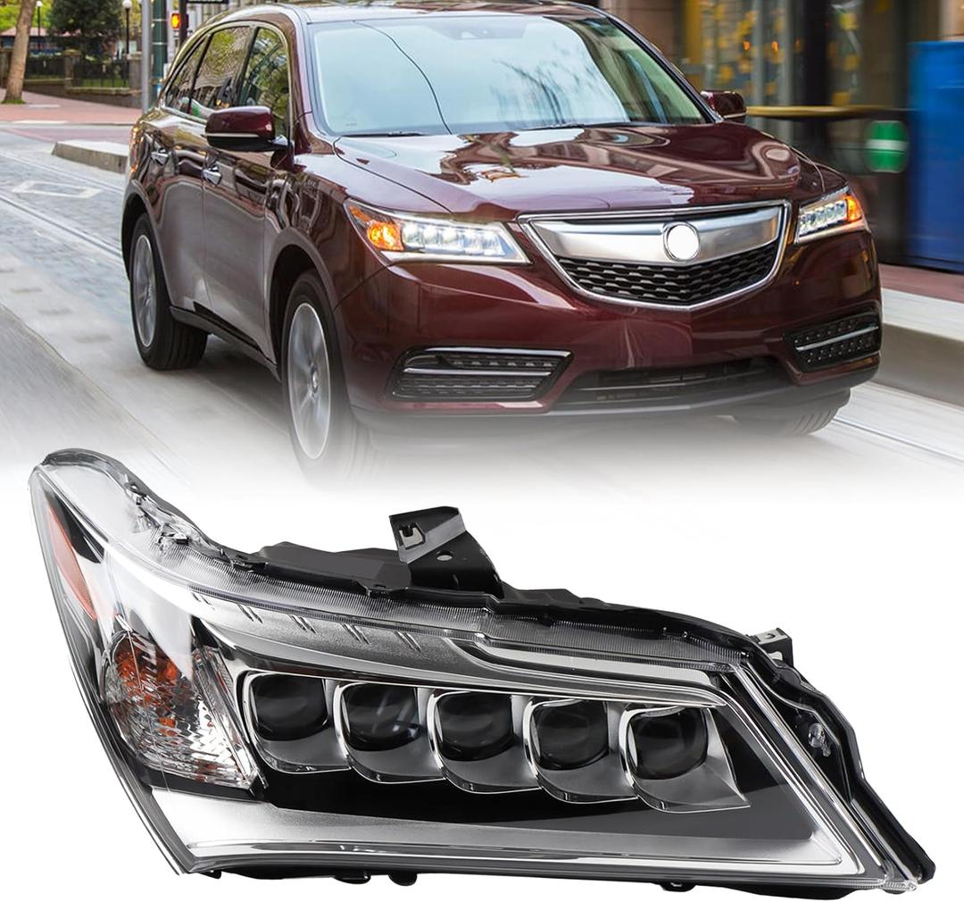 RH LED Headlight Assembly Fit for 2014 2015 2016 Acura MDX Headlamp Right Passenger Side With Bulbs 33100-TZ5-A01 AC2503125 3271107RAS
