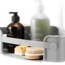 Umbra Flex Adhesive Shower Corner Shelf for Bathroom, Grey