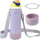 Silicone Boot Set for Owala Water Bottle 24 oz, 32 oz, 40 oz - Includes Non-Slip Sleeve, Shoulder Strap & Handle Strap, Perfect Owala Accessories, Fits Owala Tumbler, Owala FreeSip, Candy Coated