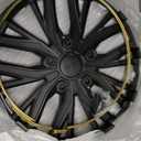 16 Inch Hubcaps with Adjustable Steel Retention Rings, Premium ABS Universal Fit, Set of 4 Wheel Covers (Gunmetal Grey)