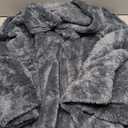 PAVILIA Angel Wrap Hooded Blanket Poncho, Wearable Blanket Throw Wrap Poncho for Women Adult, Cozy Fluffy Sherpa Shawl Cape (Grey)