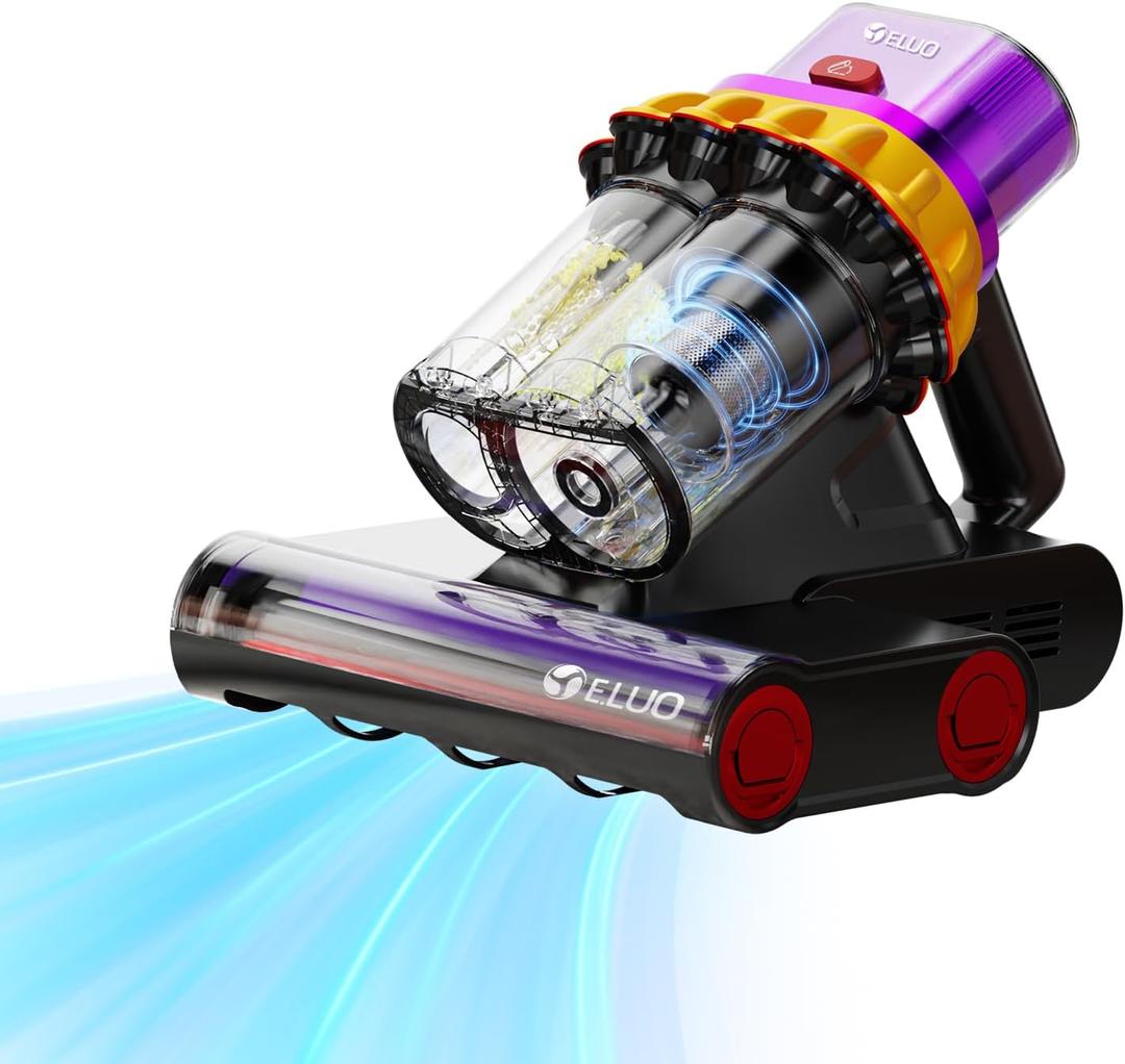 E.LUO Bed Vacuum Cleaner with Dust Sensor: 400W 10Kpa Mattress Vacuum Cleaner with UV & Ultrasonic and High Heating, Handheld Bed Vacuums for Mattress