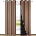NICETOWN Blackout Curtains 80 inches Long, Full Light Blocking Drapes with Black Liner for Nursery, Thermal Insulated Draperies for Hall, Villa (Cappuccino, 2 Pieces, 42" Wide Each Panel) (42"W x 80"L (Pack of 2))